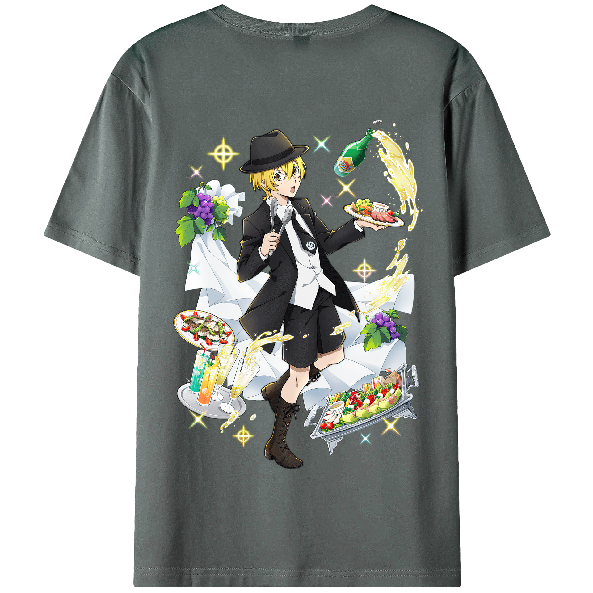 （画像用） 文豪ストレイドッグス Bungo Stray Dogs 綿100％半袖Tシャツ（背面プリント）
